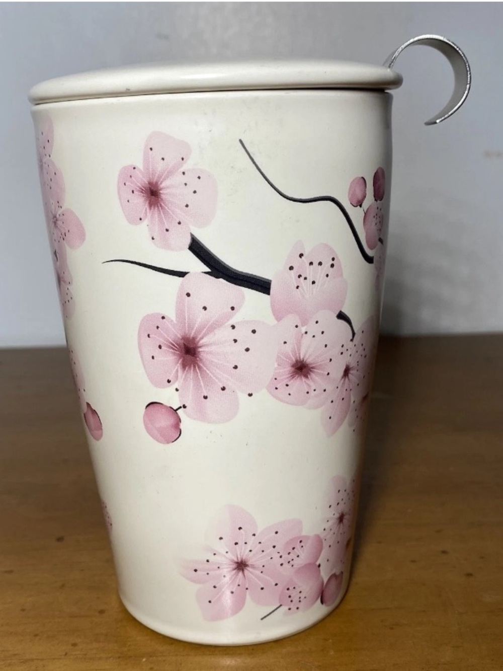 Tea Forte Kati Tea Steeping Cup Lid Stainless Diffuser Hanami 12oz Ceramic Pink